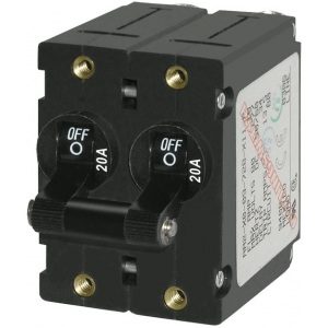 7236 - A-Series Black Toggle Circuit Breaker - Double Pole 20A