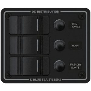 8374 - Water Resistant Circuit Breaker Panel 3 Position-Black